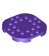 LEGO - Plaat, gemodificeerd 6 x 6 met afgeronde hoeken en 4 pootjes - Dark Purple | N - Thumbnail