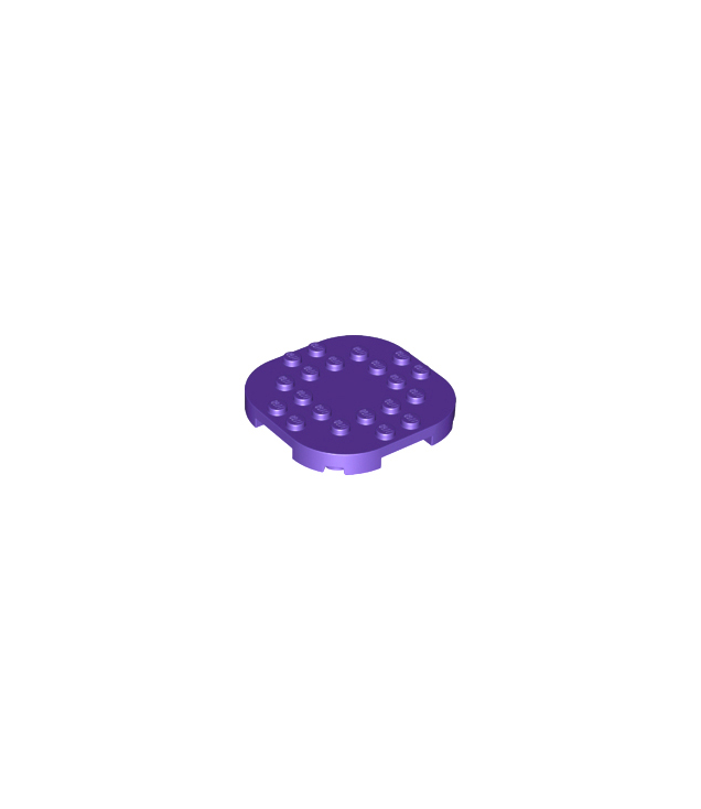 LEGO - Plaat, gemodificeerd 6 x 6 met afgeronde hoeken en 4 pootjes - Dark Purple | N