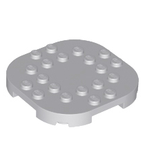 LEGO - Plaat, gemodificeerd 6 x 6 met afgeronde hoeken en 4 pootjes - Light Bluish Gray | N - Thumbnail