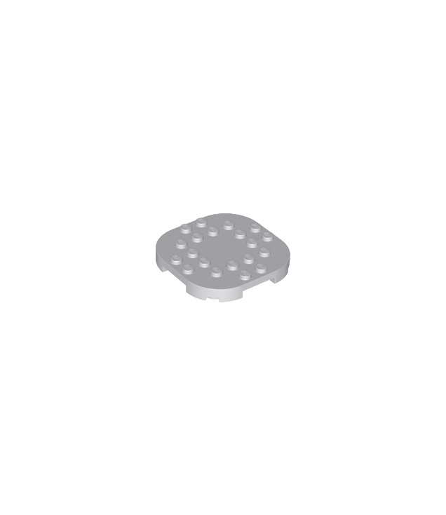 LEGO - Plaat, gemodificeerd 6 x 6 met afgeronde hoeken en 4 pootjes - Light Bluish Gray | N