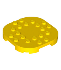 LEGO - Plaat, gemodificeerd 6 x 6 met afgeronde hoeken en 4 pootjes - Yellow | N - Thumbnail
