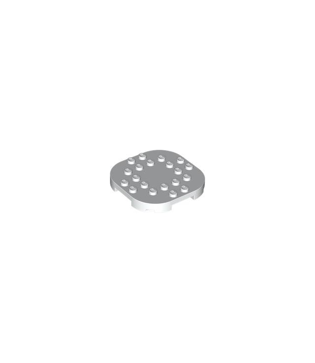 LEGO - Plaat, gemodificeerd 6 x 6 met afgeronde hoeken en 4 pootjes - White | N