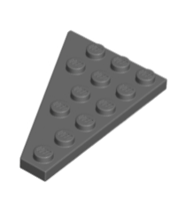 LEGO - Wig, plaat 6 x 4 rechts - Dark Bluish Gray | N - Thumbnail