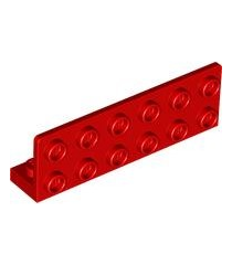 LEGO - Beugel 1 x 6 - 2 x 6 omgekeerd met 1 x 4 uitsparing - Red | N - Thumbnail