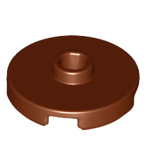 LEGO - Tegel, rond 2 x 2 met open nop - Reddish Brown | N - Thumbnail