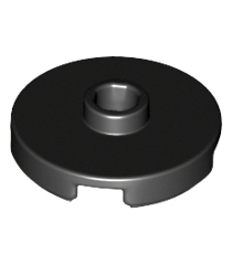 LEGO - Tegel, rond 2 x 2 met open nop - Black | N - Thumbnail