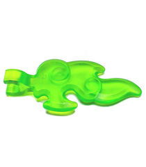 LEGO - Vlamvorm gebogen recht klein met clipuiteinde - Trans-Bright Green | N - Thumbnail