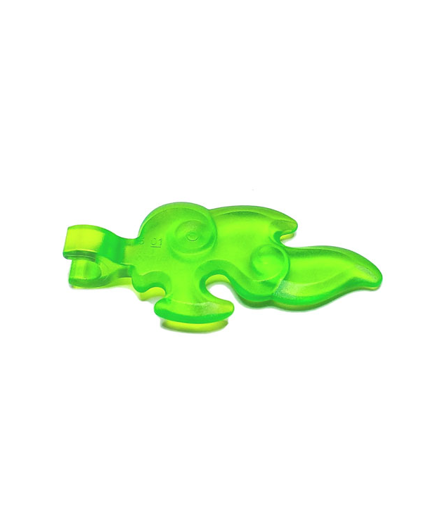 LEGO - Vlamvorm gebogen recht klein met clipuiteinde - Trans-Bright Green | N