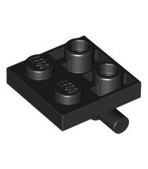 LEGO - Plaat, gemodificeerd 2 x 2 met staaf aan onderzijde - Black | N - Thumbnail