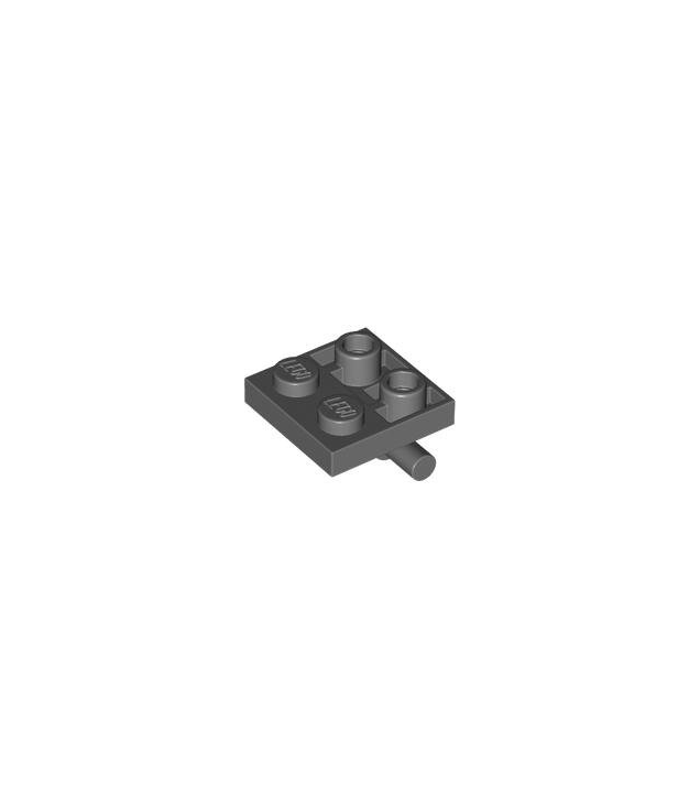 LEGO - Plaat, gemodificeerd 2 x 2 met staaf aan onderzijde - Dark Bluish Gray | N