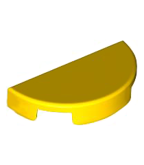 LEGO - Tegel, rond 1 x 2 half - Yellow | N - Thumbnail