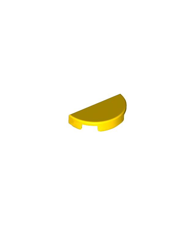 LEGO - Tegel, rond 1 x 2 half - Yellow | N