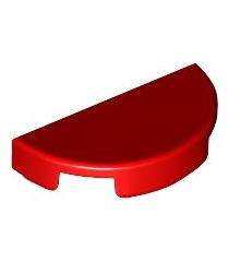 LEGO - Tegel, rond 1 x 2 half - Red | N - Thumbnail