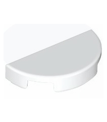 LEGO - Tegel, rond 1 x 2 half - White | N - Thumbnail