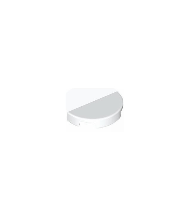 LEGO - Tegel, rond 1 x 2 half - White | N