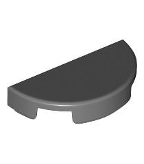 LEGO - Tegel, rond 1 x 2 half - Dark Bluish Gray | N - Thumbnail