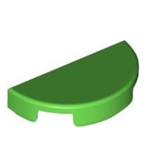 LEGO - Tegel, rond 1 x 2 half - Bright Green | N - Thumbnail