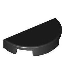 LEGO - Tegel, rond 1 x 2 half - Black | N - Thumbnail