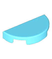 LEGO - Tegel, rond 1 x 2 half - Medium Azure | N - Thumbnail