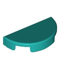LEGO - Tegel, rond 1 x 2 half - Dark Turquoise | N - Thumbnail