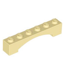 LEGO - Boog 1 x 6 verhoogd - Tan | N - Thumbnail