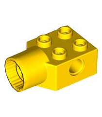 LEGO - Technic, steen gemodificeerd 2 x 2 met pen-gat en draaiverbindingssocket - Yellow | N - Thumbnail