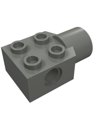 LEGO - Technic, steen gemodificeerd 2 x 2 met pen-gat en draaiverbindingssocket - Dark Bluish Gray | N - Thumbnail