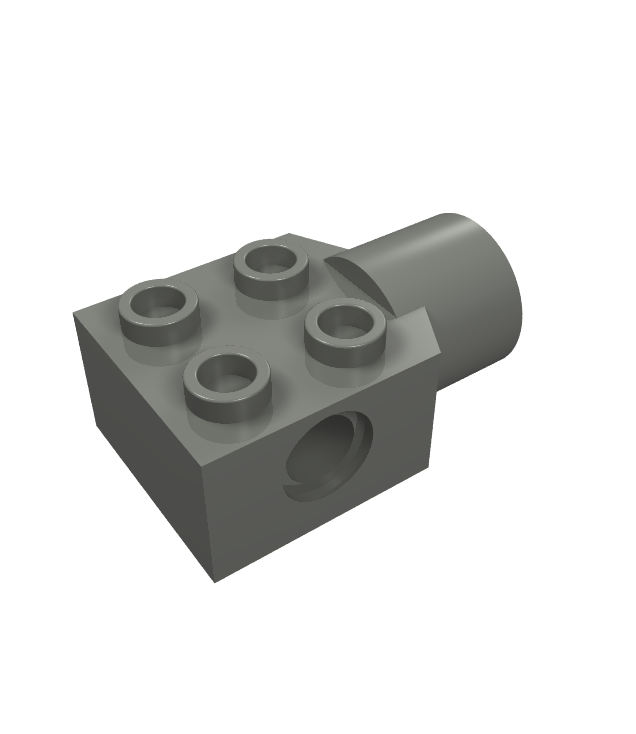 LEGO - Technic, steen gemodificeerd 2 x 2 met pen-gat en draaiverbindingssocket - Dark Bluish Gray | N