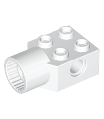 LEGO - Technic, steen gemodificeerd 2 x 2 met pen-gat en draaiverbindingssocket - White | N - Thumbnail