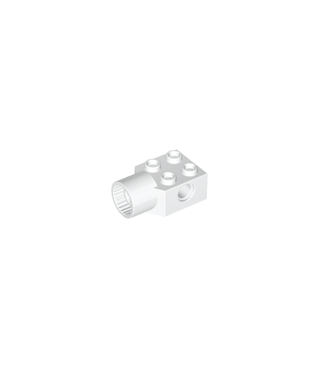 LEGO - Technic, steen gemodificeerd 2 x 2 met pen-gat en draaiverbindingssocket - White | N