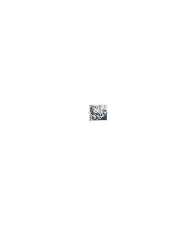 LEGO - Glas voor raam 1 x 2 x 2 vlakke voorkant met zangeres aan piano en microfoon-patroon - White | N