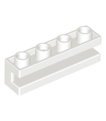 LEGO - Steen, gemodificeerd 1 x 4 met gleuf - White | N - Thumbnail