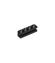 LEGO - Steen, gemodificeerd 1 x 4 met gleuf - Black | N - Thumbnail