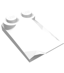 LEGO - Helling, gebogen 3 x 2 x 2/3 met 2 noppen, vleugeluiteinde - White | N - Thumbnail