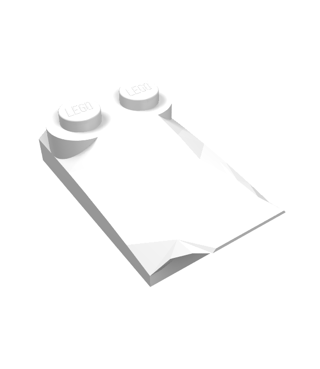 LEGO - Helling, gebogen 3 x 2 x 2/3 met 2 noppen, vleugeluiteinde - White | N