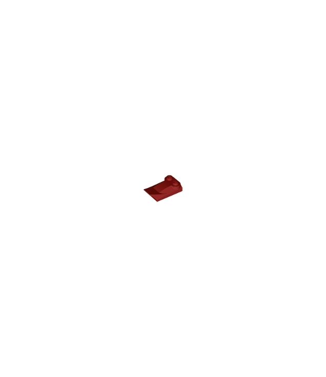 LEGO - Helling, gebogen 3 x 2 x 2/3 met 2 noppen, vleugeluiteinde - Dark Red | N