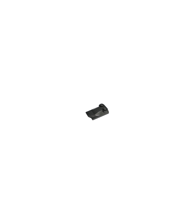 LEGO - Helling, gebogen 3 x 2 x 2/3 met 2 noppen, vleugeluiteinde - Pearl Dark Gray | N