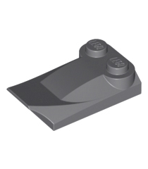LEGO - Helling, gebogen 3 x 2 x 2/3 met 2 noppen, vleugeluiteinde - Dark Bluish Gray | N - Thumbnail