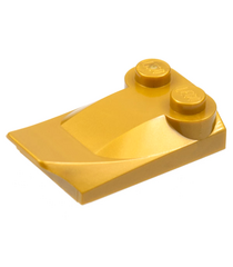 LEGO - Helling, gebogen 3 x 2 x 2/3 met 2 noppen, vleugeluiteinde - Pearl Gold | N - Thumbnail