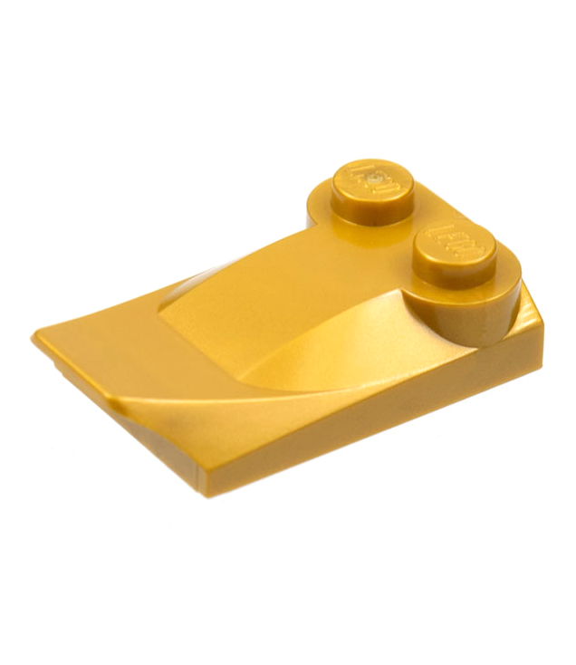LEGO - Helling, gebogen 3 x 2 x 2/3 met 2 noppen, vleugeluiteinde - Pearl Gold | N