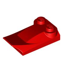 LEGO - Helling, gebogen 3 x 2 x 2/3 met 2 noppen, vleugeluiteinde - Red | N - Thumbnail