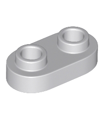 LEGO - Plaat, rond 1 x 2 met open noppen - Light Bluish Gray | N - Thumbnail
