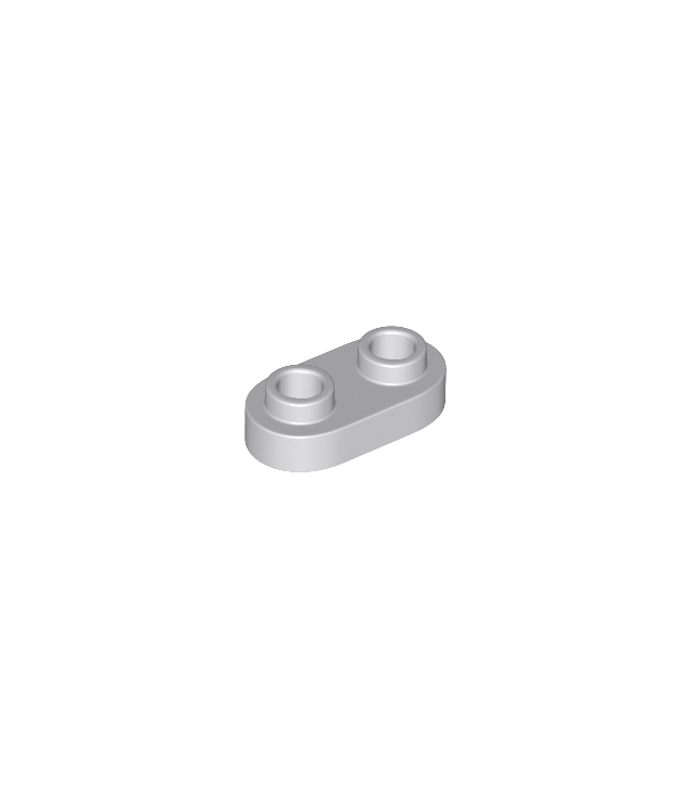 LEGO - Plaat, rond 1 x 2 met open noppen - Light Bluish Gray | N