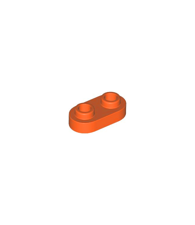 LEGO - Plaat, rond 1 x 2 met open noppen - Reddish Orange | N