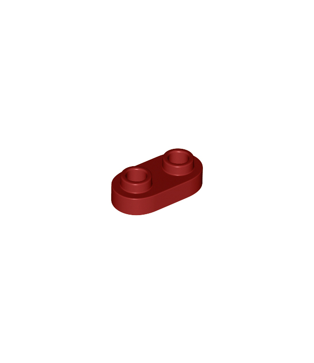 LEGO - Plaat, rond 1 x 2 met open noppen - Dark Red | N