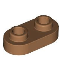 LEGO - Plaat, rond 1 x 2 met open noppen - Medium Nougat | N - Thumbnail