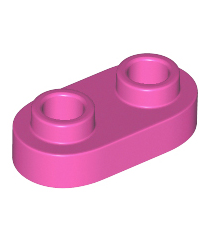 LEGO - Plaat, rond 1 x 2 met open noppen - Dark Pink | N - Thumbnail