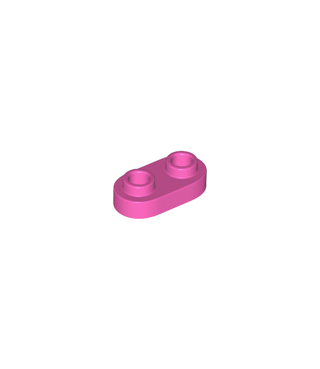 LEGO - Plaat, rond 1 x 2 met open noppen - Dark Pink | N