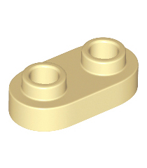 LEGO - Plaat, rond 1 x 2 met open noppen - Tan | N - Thumbnail