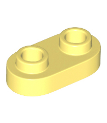LEGO - Plaat, rond 1 x 2 met open noppen - Bright Light Yellow | N - Thumbnail